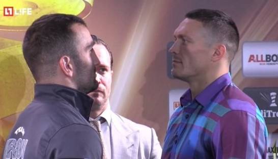 Усик - Гассиев: боксеры провели битву взглядов
