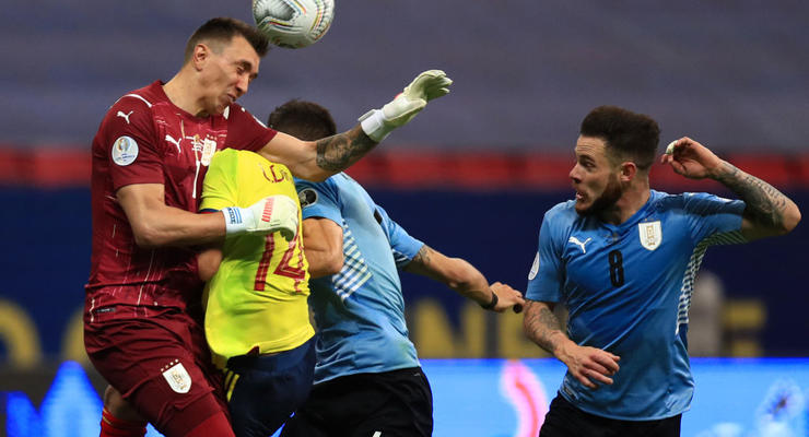Уругвай - Колумбия 0:0 (2:4 по пен.) обзор и серия пенальти матча Кубка Америки-2021