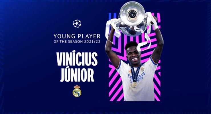 Винисиус - лучший молодой игрок Лиги чемпионов в сезоне-2021/22