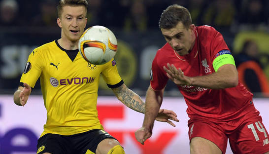 Боруссия и Ливерпуль сыграли вничью в первом матче 1/4 финала Лиги Европы