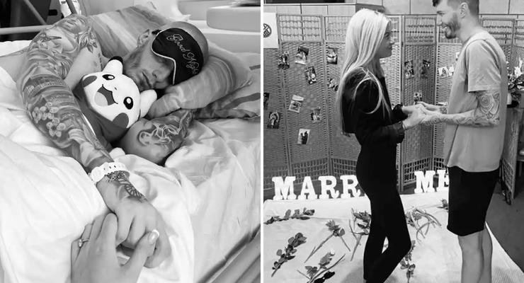 Экс-звезда молодежной сборной Англии сделал предложение девушке в больнице, где лечится от рака