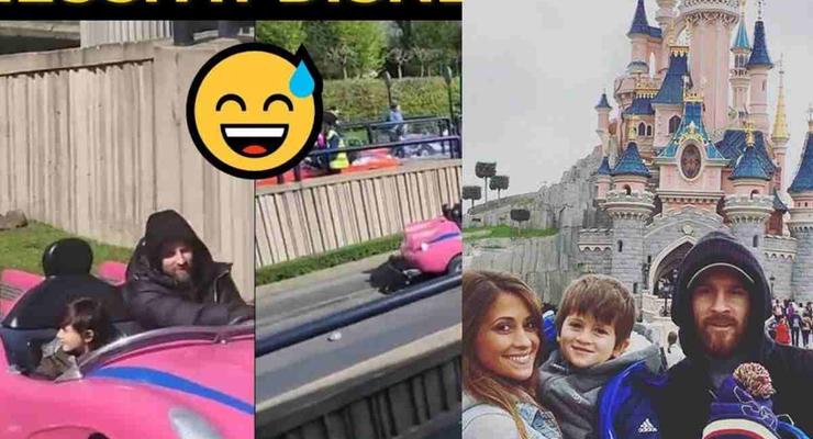 За рулем розового авто: Месси насладился отдыхом с семьей в Disney World