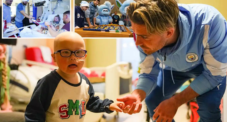 Широкие улыбки и слезы радости: футболисты Манчестер Сити посетили детскую больницу