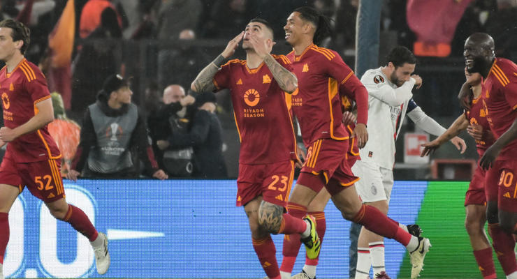 Рома в меньшинстве удержала победу над Миланом, завоевав путевку в полуфинал Лиги Европы