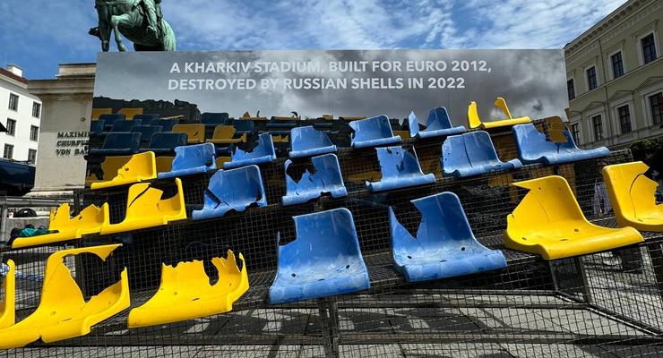 До Мюнхена привезли трибуну харківського стадіону, який пошкодили російські терористи