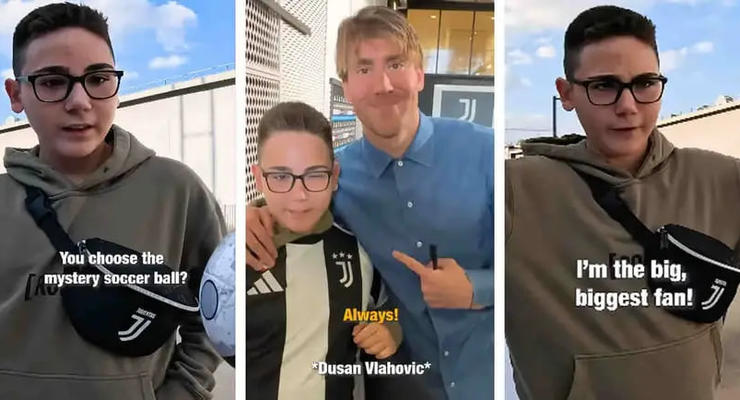 Ювентус исполнил мечту юного фаната, страдающего от проблем со зрением
